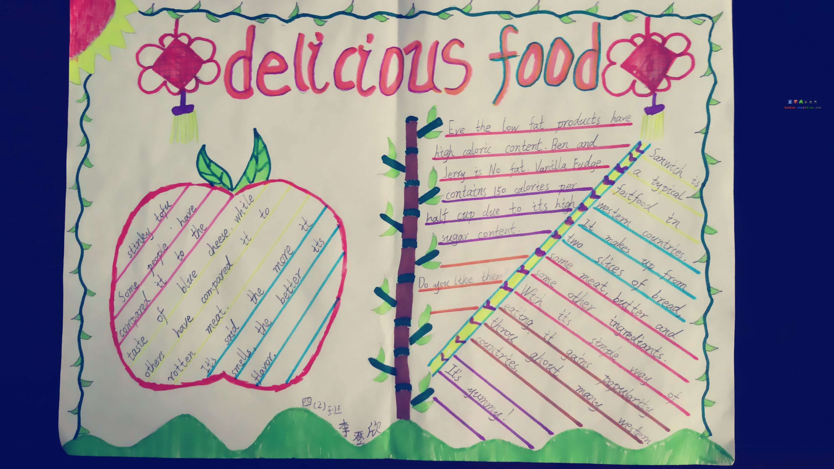 delicious food 英語手抄報