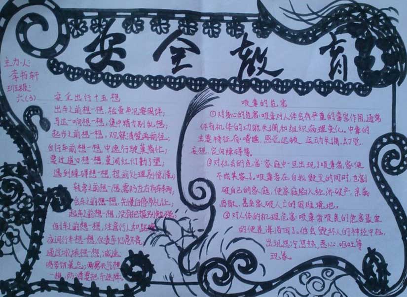 安全教育手抄報(bào)圖畫